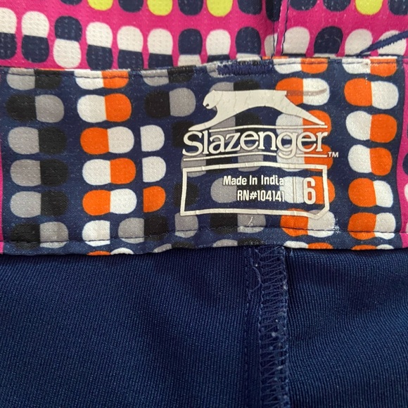 Slanzenger Activewear Golf Tennis Geometric Print Pull On Skirt Skort Sz 6 - Picture 3 of 7
